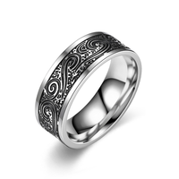 Bague vintage argentée, bague articulée, élégante et tendance, bague en acier inoxydable pour homme