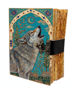 Diario de Cuero Hecho a Mano con Diseño de Lobo Uluglial, Grimoire Vintage con Papel de Borde Irregular, Libro de Sombras Gótico para Escribir y Dibujar - Product Image 5