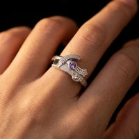 Bague Éternité en Laiton Plaqué Argent, Tendance, Thème Anime, Cadeau de Fiançailles et de Fête, Bijou Unisexe