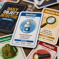Jeu de cartes Premium Daily Object Detective, boîte en papier écologique personnalisable avec texture lin et noyau noir 310GSM, OEM/ODM pour la famille