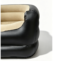 Canapé gonflable SILVERLINE en PVC floqué, chaise de camping, chaise longue d'extérieur, pliable manuellement, noir, canapé gonflable relaxant