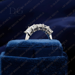 IGI Certified 0.40CT Asscher Cut Moissanite Diamond Classic Eternity Half Full Eternity Engagement Wedding Party Gift <b>Ring</b> 5 - Product Image 4