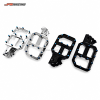JFGRACING Repose-pieds larges en alliage d'aluminium CNC pour moto, bleu brûlé, antidérapants, pour Surron Light Bee E-bike