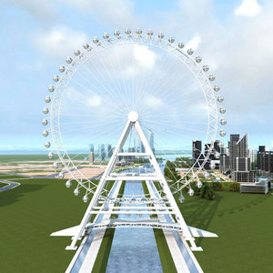 Moderna y Popular Rueda de la Fortuna Gigante para Parques de Atracciones, Equipo de Entretenimiento, Rueda de la Fortuna de 120m en Venta - Product Image 3