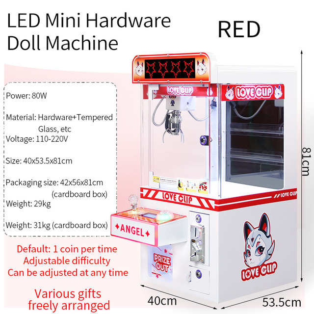 Mini Claw Machine Desktop Arcade Game Coin Operated Toy Grabber Prize Catcher LED Mini Claw Machine Coin Operated Claw Machine