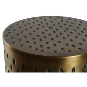 <b>Side</b> <b>Table</b> Set of 2 Metal <b>Gold</b> Top 43x43x54cm - Product Image 3
