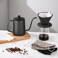Kit de cafetière portable moderne 6 pièces en acier inoxydable de haute qualité pour café filtre