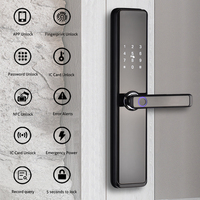 Cerradura Inteligente para Puerta Eseye, con App Tuya, Huella Dactilar, Contraseña, Teclado, Tarjeta, Desbloqueo Remoto, Manija Electrónica para Puerta de Madera