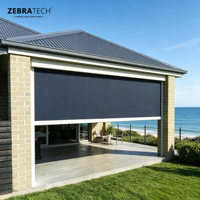Persianas enrollables exteriores Zip Track de fábrica, impermeables, antiviento, opacas, con certificación NFPA 701 y ASTM G21 para el hogar.