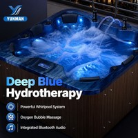 YUNMAN Jacuzzi de Luxe Haut de Gamme pour 6 Personnes, Spa Extérieur Balboa, Bain à Remous Massant, Acrylique Bleu, Autoportant