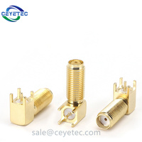 Conector RF de 90 grados, conector hembra, agujero pasante para PCBA