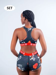 Factory Wholesale Quality Eth Designer Brand Women's Sports Set 2pc Plus Size Bra Short Printed Pattern Women's Underwear <b>Boxers</b> - Product Image 3