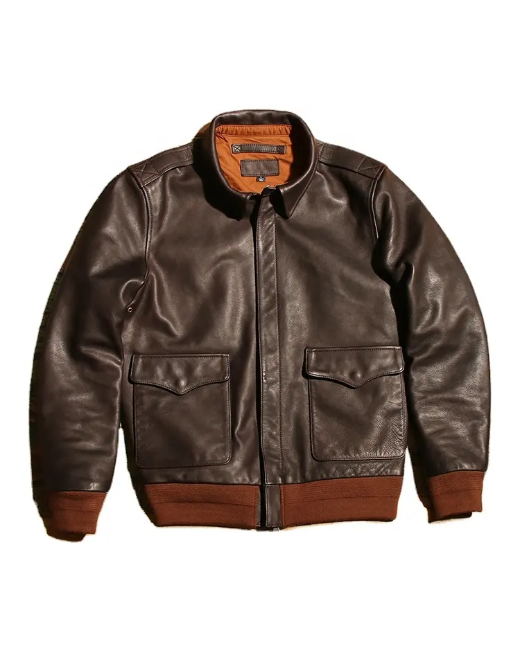 Jaqueta de couro bomber vintage para homens, casaco masculino de couro de lapela com cabeça e camada de couro bomber