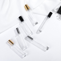 Vente en gros de flacons de parfum vides rectangulaires de 10 ml, flacons de parfum ronds rechargeables en verre épais
