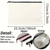 Trousse de Maquillage en Toile Vierge avec Fermeture Éclair pour Cosmétiques et Crayons, Personnalisable avec Logo, Vente en Gros