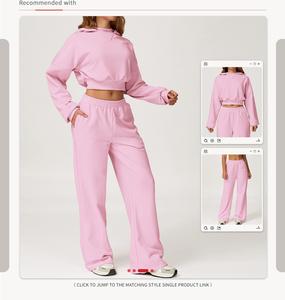 Athleisure indossa <span class=keywords><strong>pantaloni</strong></span> sportivi da <span class=keywords><strong>donna</strong></span> e felpa con cappuccio <span class=keywords><strong>tuta</strong></span> sportiva da <span class=keywords><strong>donna</strong></span> - Product Image 6