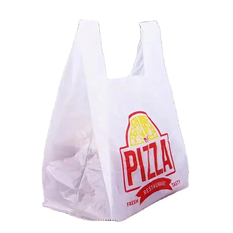 Biểu Tượng Tùy Chỉnh Bền Tàu Sân Bay Nhanh Chóng Nhựa Thực Phẩm Để Đi Túi Nhà Hàng Bánh Burger Gà Bánh Pizza Bao Bì Túi