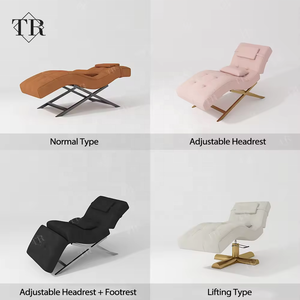 Turri, juego completo de silla de esteticista con cama de pestañas de espuma viscoelástica, cama de pestañas de Spa hidráulica ergonómica curvada de lujo con lámpara de carrito - Product Image 6