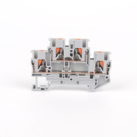 KPTTB 2.5 Doppelschichtige DIN-Schienen-Klemmleiste 2,5mm² 24A Grau Schnellverdrahtung Inline-Verbindung Federklemmenblock