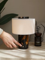 Lampe de table de style Wabi-sabi, corps flexible en aluminium, design postmoderne, pierre de grotte jaune, motif champignon, électrique