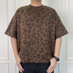 T-shirt Oversize da <span class=keywords><strong>Uomo</strong></span> Hip Hop Leopardata con Stampa Grafica, Traspirante, Estiva, di Alta Qualità, Stile Streetwear - Product Image 5
