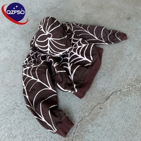 Sudadera Corta Unisex Extra Grande de Felpa 100% Algodón de 400 GSM con Estampado Personalizado y Bordado QZFSO, Modelo Spider Spring Teñido Liso para Hombre