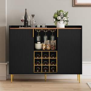 Moderno Mueble de Piedra para Vino, Aparador Multifuncional Simple para el Hogar, Almacenamiento Integrado para Sala de Estar, Mueble para Té con Estante para Copas de Vino - Product Image 5