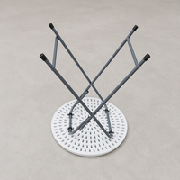 Table ronde pliante en plastique HDPE de 60/80 cm, table de bistrot portable pour l'extérieur, table de repas pour les événements de jardin