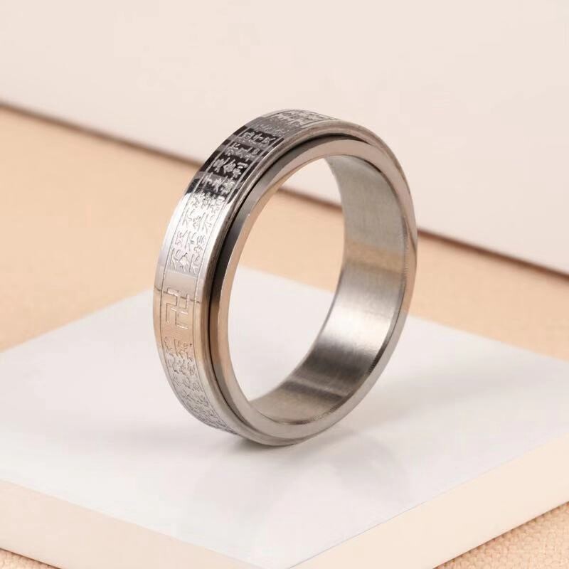 Anello cuore argento-svastica (6mm)