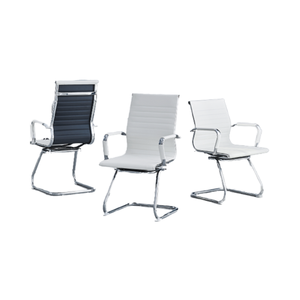 Ghế văn phòng dành cho quản lý, khách, lưng cao, bọc da thật, đệm êm, chân mạ crôm, thiết kế công thái học - Product Image 3