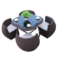 Chaises modernes pour restaurants, chaises de salle à manger en rotin pour l'extérieur, ensembles de table et de jardin, ensemble patio peu encombrant