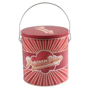 Gros Boîtes de Conserve Personnalisé Vide Boîtes Pop-Corn 1 Gallon Popcorn Étain Boîte