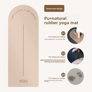 Tapete de Yoga Ovalado de Caucho Natural, Profesional, Antideslizante, Absorbente de Impactos, con Línea de Guía para <span class=keywords><strong>Asanas</strong></span>, 5mm de Grosor - Product Image 2