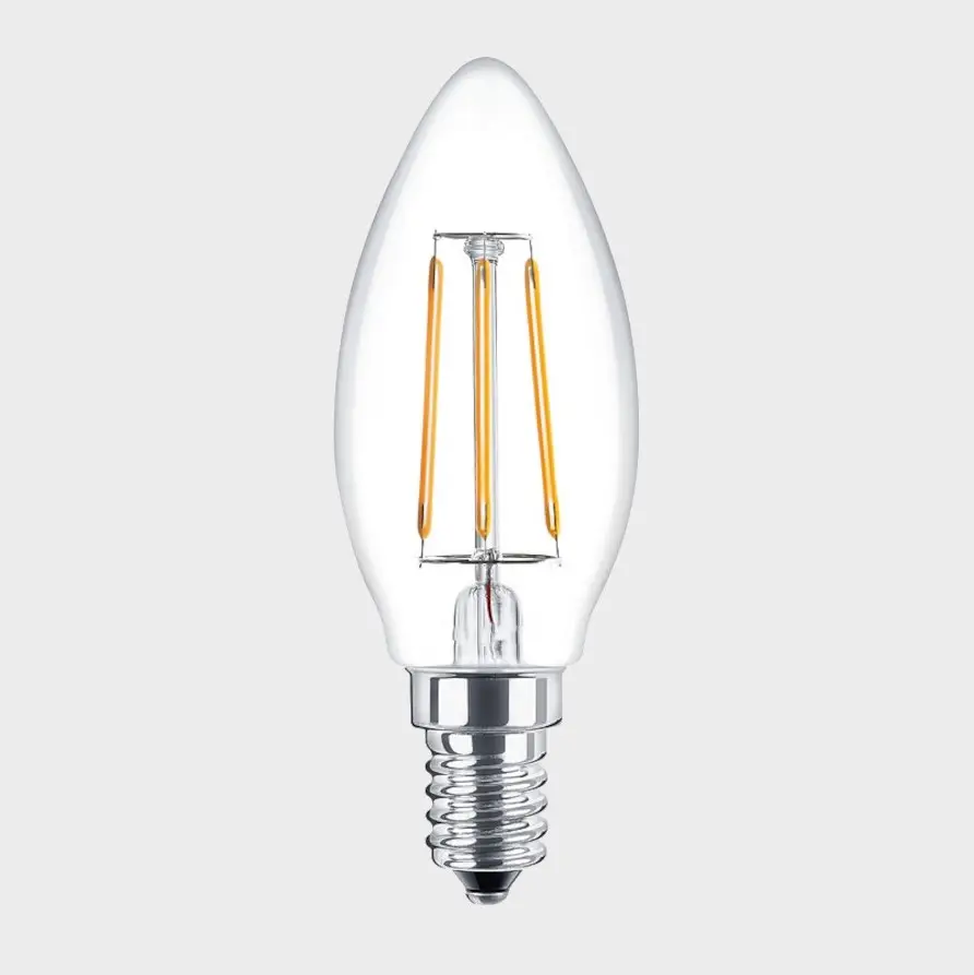 Kısılabilir olmayan C35 LED 2W Filament ampul E12 E14 soket Led ışık Filament ampul