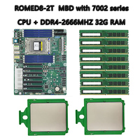 ROMED8-2T ATX 服务器主板翻新品 + 32GB DDR4-2666 RAM + EPYC 处理器 SATA 4 通道 8 DIMM 插槽