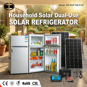 Réfrigérateur solaire 138L à congélateur supérieur DC 12V/24V, double usage AC/DC, écoénergétique, en acier inoxydable pour hôtels et foyers - Product Image 2