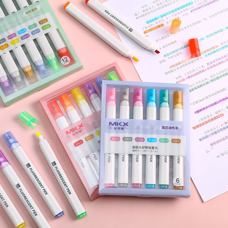 6 шт./упак. в штучной упаковке Маркеры Ручка для подростков; Мягкие Отдел ключ зубная щетка с двумя головками и маркером, с мягкой головкой, защита глаз, цветные гексагональные карандаши, карандаши