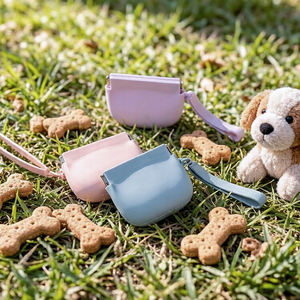 Sac à friandises pour chien en silicone, vente en gros, sac à nourriture portable imperméable, conteneur de collations de voyage avec clip pour chiot, chat, camping, randonnée - Product Image 6