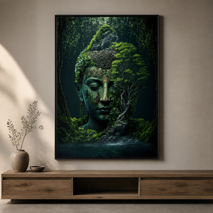 Arte de Pared con Diseño de Buda Natural, Tres Diseños de Bosques, Impresión en Lienzo, Decoración para Spa, Hogar, Sala de Estar, Estudio de Yoga - Product Image 4