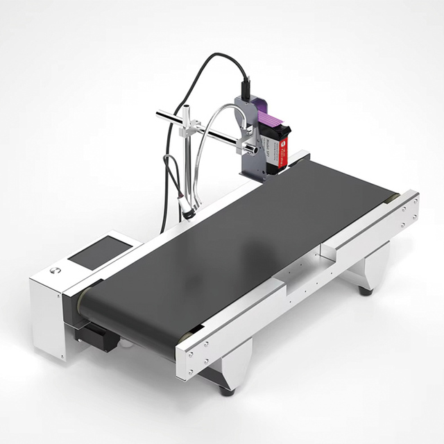 Small Automatic Online Batch Coding Tij Inkjet Printer OEM/ODM  Desk Aluminum Conveyor Belt for Food Packaging Coding Production