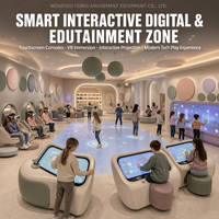 Parc d'attractions intérieur haut de gamme Morandi sur le thème de l'art et de la science avec sol interactif à étoiles, piscine à balles et zone numérique intelligente