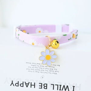 <span class=keywords><strong>Collier</strong></span> pour animaux de compagnie QbellPet au design floral mignon pour chatons et chiens, inspiré d'un <span class=keywords><strong>collier</strong></span> floral avec pendentifs tendance et boucle de sécurité - Product Image 5