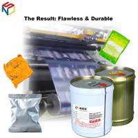 Polyuréthane à haute adhérence initiale, processus de revêtement efficace, structure en feuille d'aluminium, impression en flexographie, à base d'eau pour l'emballage