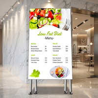 Écran LED d'intérieur de 32 pouces et 43 pouces avec WiFi USB, afficheur LED mobile sur pied pour la publicité dans les centres commerciaux et les restaurants