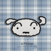 Patchs thermocollants Crayon Shin-chan prêts à l'emploi, motifs brodés de dessins animés et d'anime, motifs floraux et alphabétiques, lavables et durables pour vêtements