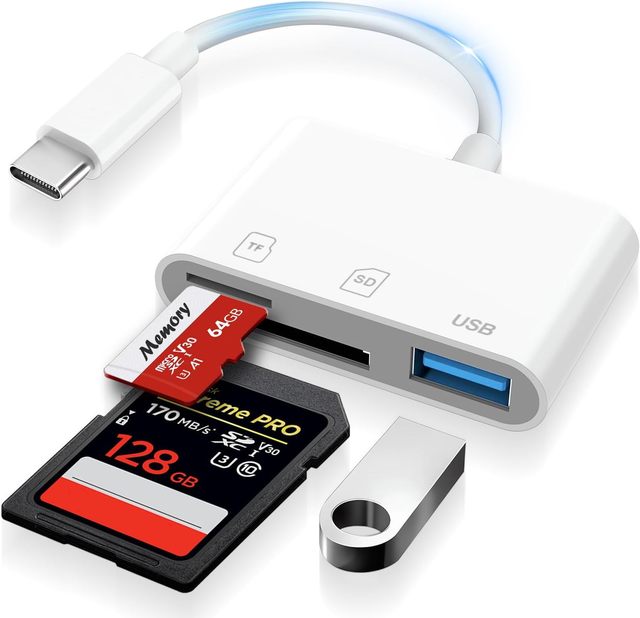 Super Utility Ports USB 3.0 Type C High Speed 3 in 1 USB C to USB Camera SD Card Reader Adapter