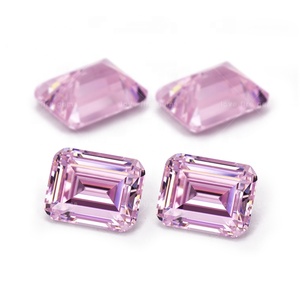 Gemas Sintéticas <span class=keywords><strong>de</strong></span> Circonita Cúbica Simulada, Grado 5A, Corte Esmeralda Octogonal, Color <span class=keywords><strong>Rosa</strong></span> Claro - Product Image 5