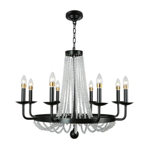 Lámpara de Araña LED Negra de Cobre con Diseño Lineal de Cristal Vintage en Forma de Hilo de Pesca para Sala de Estar, Comedor, Dormitorio y Escalera - Product Image 2