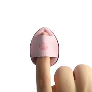 Pinkz Custom 3x4cm Mini houppette à poudre pour les doigts, éponge de <span class=keywords><strong>maquillage</strong></span> lavable, houppette pour anticernes avec étiquette privée personnalisée - Product Image 1