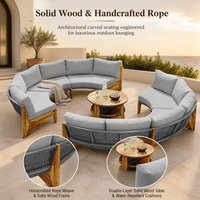 Modernes Outdoor-Sofa-Set mit Holzrahmen und Wasserfesten Kissen
